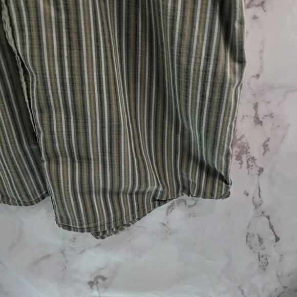 REI Shirt Mens Large Brown Striped Button Up Short Sleeve Vintage Cotton - Picture 4 of 9